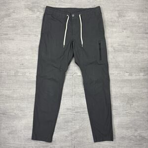 Vuori Pants Mens Large Gray Ripstop Climber Elastic Waist Drawstring Hiking EUC